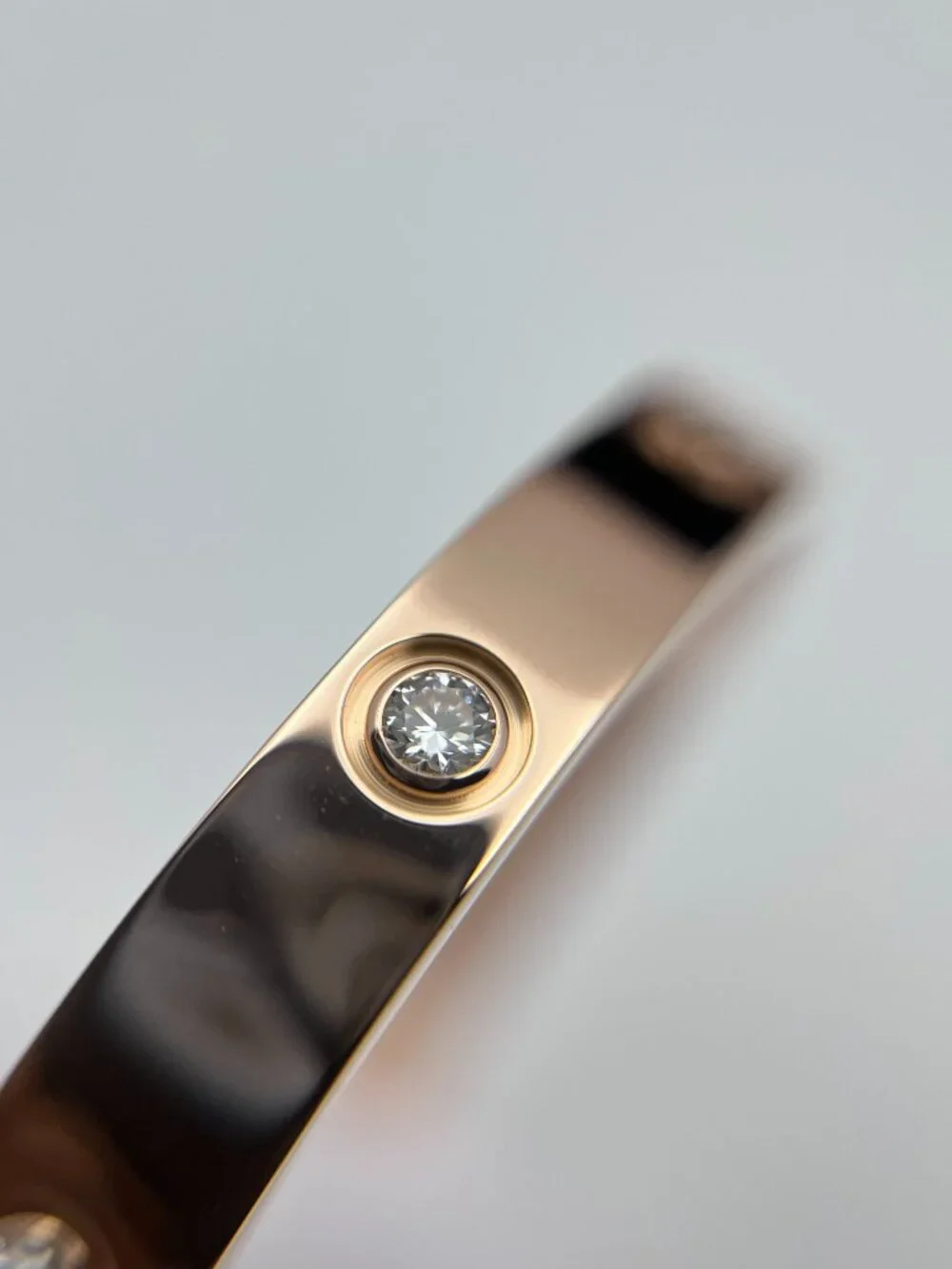 Cartier Love Bracelet Classic Model 10 Diamond 18K Rose Gold Size 17